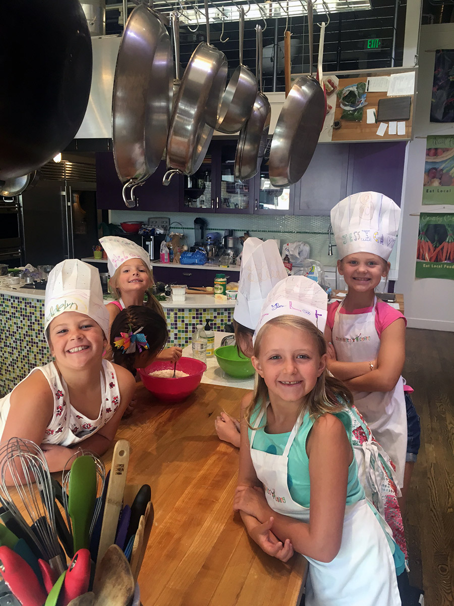 group of girls enjoying a sticky fingers birthday party